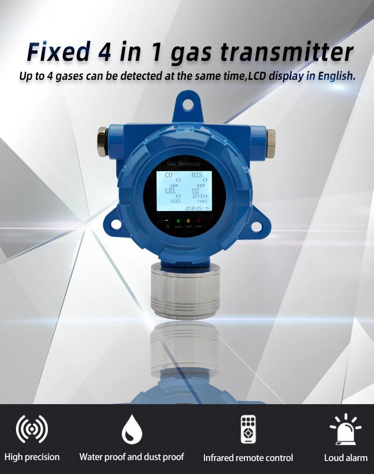 Fixed Multi Gas Detector untuk CH4 O2 H2S CO